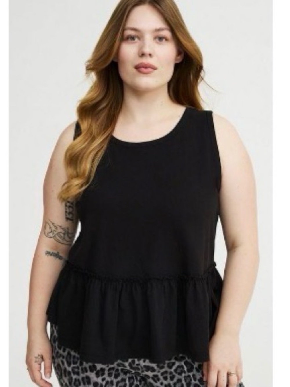 torrid Black Sleeveless Peplum Tank Top